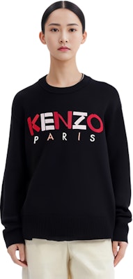 (W) KENZO Sweater Hitam Rajut dengan Warna Blok dan Cetak Huruf. FA52PU507808-99-1 Purchase (W) KENZO Sweater Hitam Rajut dengan Warna Blok dan Cetak Huruf. FA52PU507808-99-1