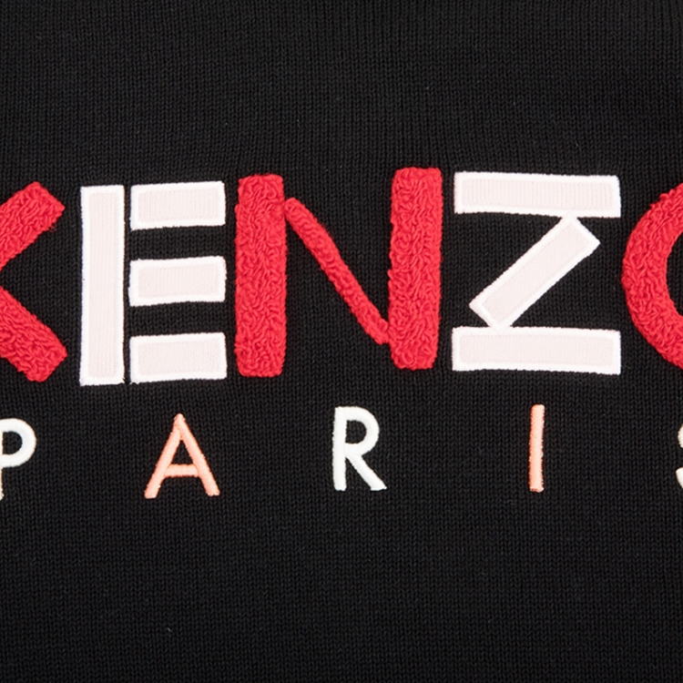Details for (W) KENZO Sweater Hitam Rajut dengan Warna Blok dan Cetak Huruf. FA52PU507808-99-1