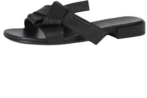 (Women) KENZO Black Leather Slip-On Slide Sandals FE52ES021L78.99 (Women) KENZO Black Leather Slip-On Slide Sandals FE52ES021L78.99