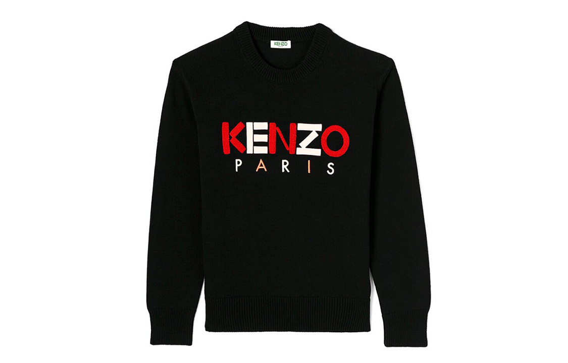 (Women) KENZO Black Long Sleeve Pullover Knitted Sweatshirt FA5-2PU507-808-99