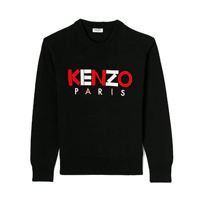 (Women) KENZO Black Long Sleeve Pullover Knitted Sweatshirt FA5-2PU507-808-99