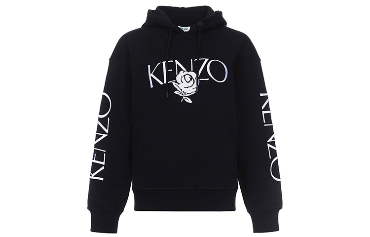 (Women) Kenzo Black Rose Logo Hoodie F952SW780952-99
