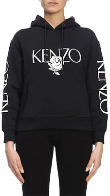 (W) Kenzo 黑色玫瑰标志连帽卫衣 F952SW780952-99 Shop (W) Kenzo 黑色玫瑰标志连帽卫衣 F952SW780952-99