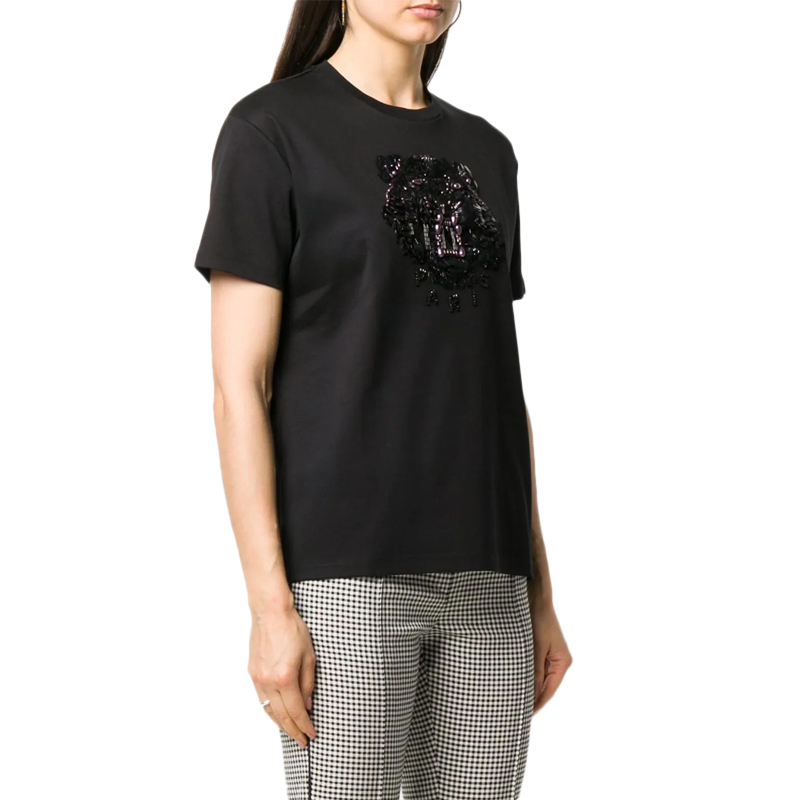 (Women) KENZO Black Sequined Tiger Head T-Shirt FA52TS9584YN-99 圖 3