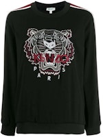 (Women) KENZO Black Striped Sweatshirt with Tiger Logo. F962TO0105AC-99 (Women) KENZO Black Striped Sweatshirt with Tiger Logo. F962TO0105AC-99
