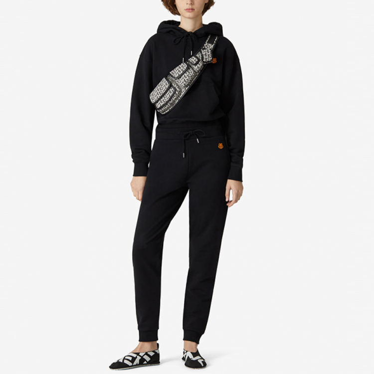 Purchase (W) KENZO 黑色刺繡小虎頭設計運動長褲 FB52PA7224ML-99