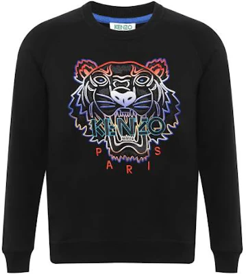 (W) Kenzo Sweatshirt Hitam dengan Bordir Kepala Harimau Warna-Warni F962SW8074XE-99 Buy (W) Kenzo Sweatshirt Hitam dengan Bordir Kepala Harimau Warna-Warni F962SW8074XE-99