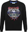Order (W) Kenzo Sweatshirt Hitam dengan Bordir Kepala Harimau Warna-Warni F962SW8074XE-99