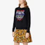 Sizing (W) Kenzo Sweatshirt Hitam dengan Bordir Kepala Harimau Warna-Warni F962SW8074XE-99