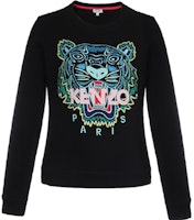 (W) 겐조 블랙 타이거 자수 크루넥 코튼 스웻셔츠 FA5-2SW705-4XA-99 Order (W) 겐조 블랙 타이거 자수 크루넥 코튼 스웻셔츠 FA5-2SW705-4XA-99