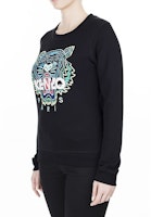 (W) 겐조 블랙 타이거 자수 크루넥 코튼 스웻셔츠 FA5-2SW705-4XA-99 Shop (W) 겐조 블랙 타이거 자수 크루넥 코튼 스웻셔츠 FA5-2SW705-4XA-99