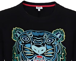 (W) 겐조 블랙 타이거 자수 크루넥 코튼 스웻셔츠 FA5-2SW705-4XA-99 Sizing (W) 겐조 블랙 타이거 자수 크루넥 코튼 스웻셔츠 FA5-2SW705-4XA-99