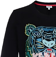 (W) 겐조 블랙 타이거 자수 크루넥 코튼 스웻셔츠 FA5-2SW705-4XA-99 Cheap (W) 겐조 블랙 타이거 자수 크루넥 코튼 스웻셔츠 FA5-2SW705-4XA-99