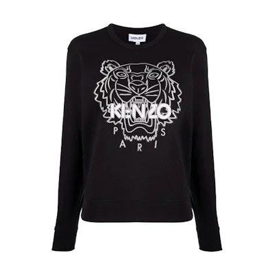 (Women) KENZO Black Tiger Embroidered Crewneck Sweatshirt FB62SW8204XH-99