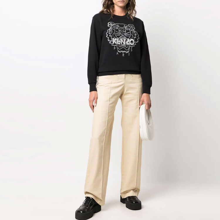 Lookbook (W) KENZO 黑色刺繡虎頭圓領衛衣 FB62SW8204XH-99