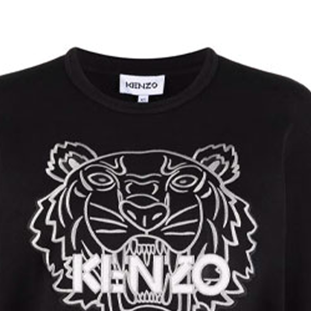 Details for (W) KENZO 黑色刺繡虎頭圓領衛衣 FB62SW8204XH-99