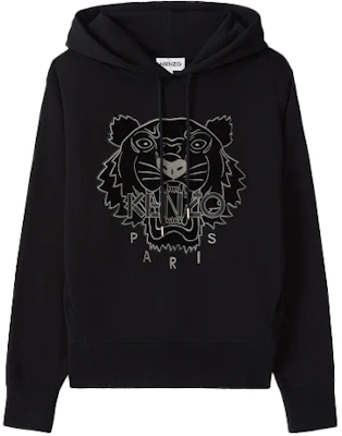(Women) KENZO Black Tiger Embroidered Logo Hoodie FA62SW8714XJ-99 Order (Women) KENZO Black Tiger Embroidered Logo Hoodie FA62SW8714XJ-99