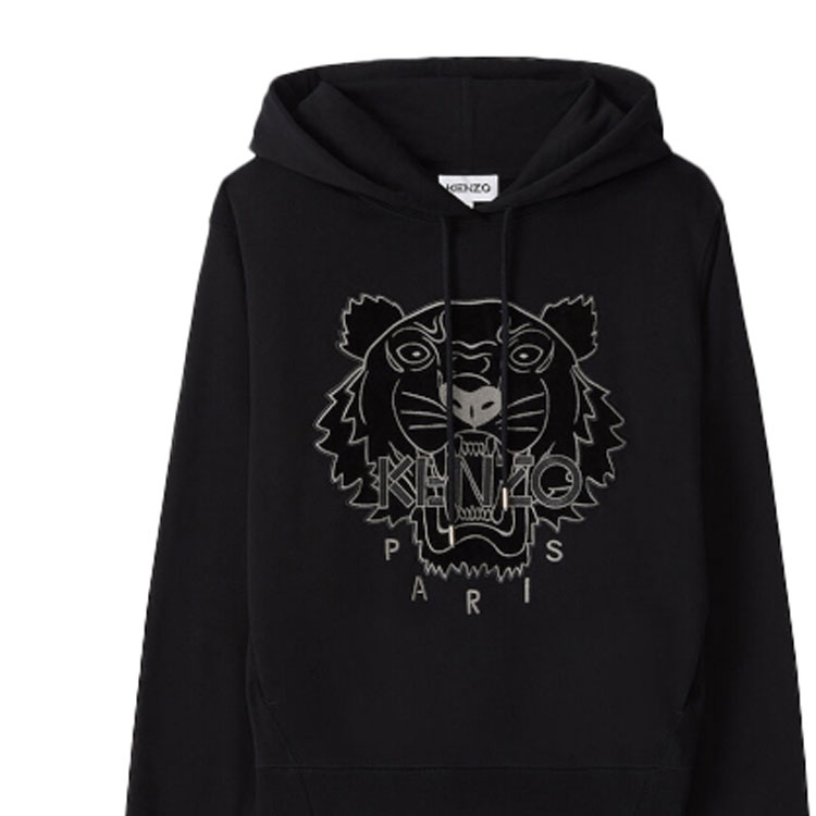 Details for (Women) KENZO Black Tiger Embroidered Logo Hoodie FA62SW8714XJ-99