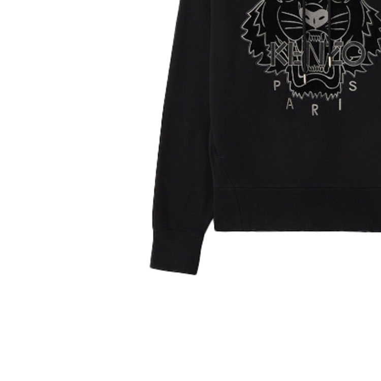 Cheap (Women) KENZO Black Tiger Embroidered Logo Hoodie FA62SW8714XJ-99