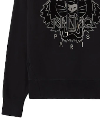 (Women) KENZO Black Tiger Embroidered Logo Hoodie FA62SW8714XJ-99 Cheap (Women) KENZO Black Tiger Embroidered Logo Hoodie FA62SW8714XJ-99