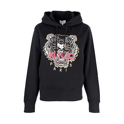 (Women) KENZO Black Tiger Embroidered Pullover Hoodie 2SW8714XA-99