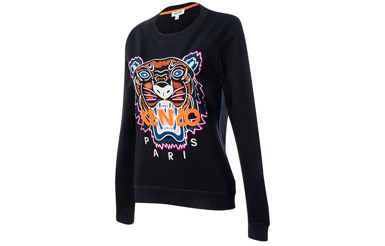 Shop (W) KENZO ブラックタイガー刺繍スウェットシャツ 762SW7054XPJW-99
