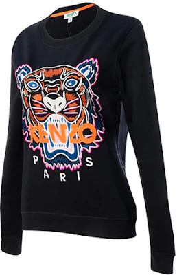 (W) KENZO ブラックタイガー刺繍スウェットシャツ 762SW7054XPJW-99 Shop (W) KENZO ブラックタイガー刺繍スウェットシャツ 762SW7054XPJW-99