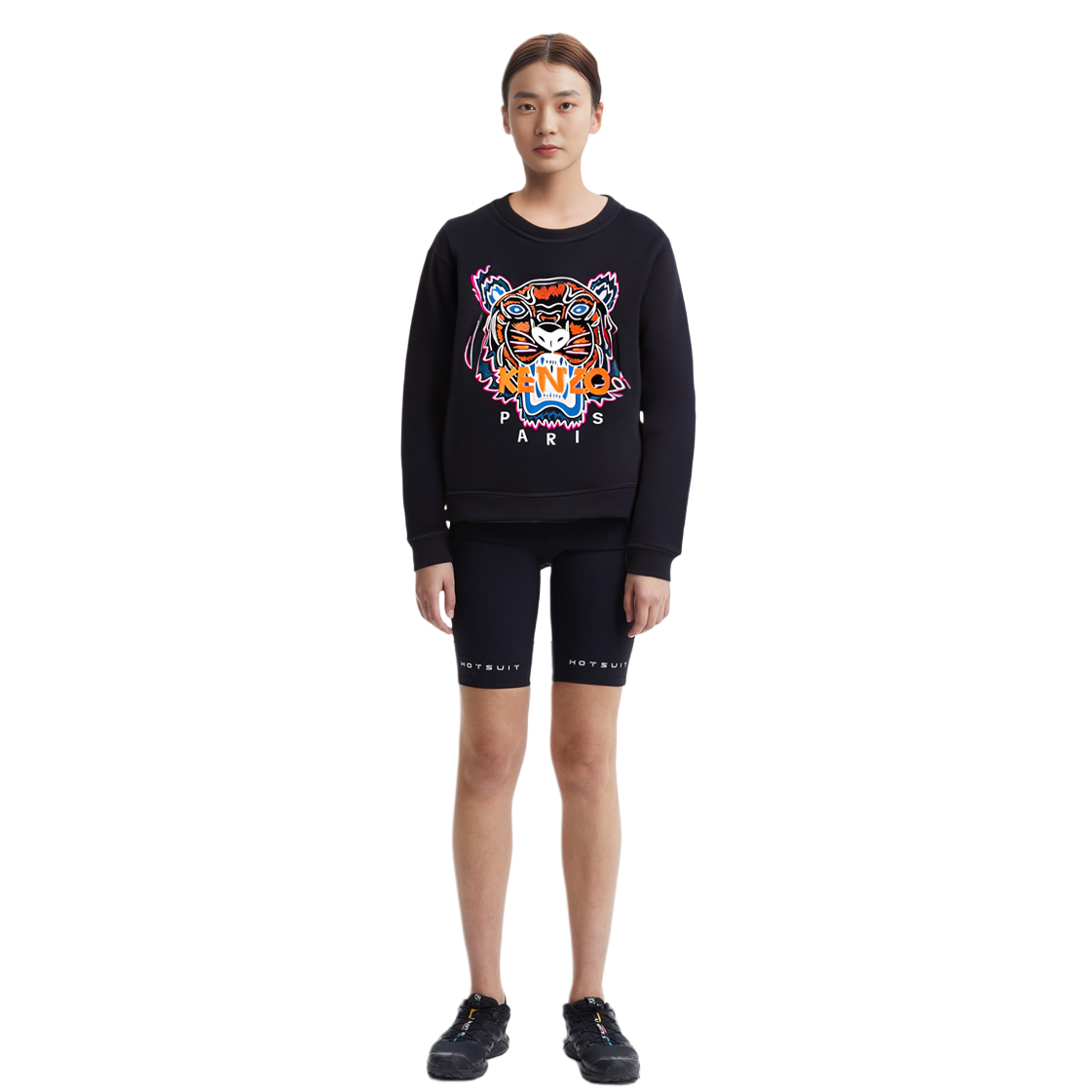 Purchase (W) KENZO ブラックタイガー刺繍スウェットシャツ 762SW7054XPJW-99