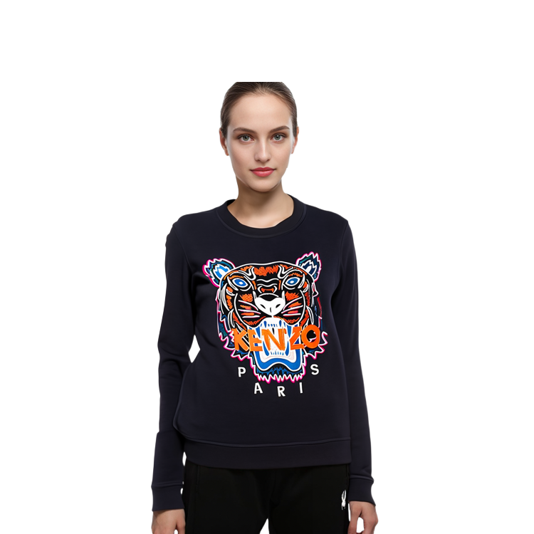 Details for (W) KENZO ブラックタイガー刺繍スウェットシャツ 762SW7054XPJW-99