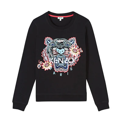 (Women) KENZO Black Tiger Embroidery Crewneck Sweatshirt F962SW7124XO-99