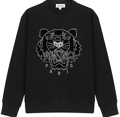 (W) Sudadera de terciopelo negra KENZO con bordado de tigre. FA62SW8244XJ-99 Order (W) Sudadera de terciopelo negra KENZO con bordado de tigre. FA62SW8244XJ-99