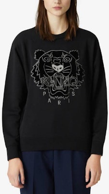 (W) Sudadera de terciopelo negra KENZO con bordado de tigre. FA62SW8244XJ-99 Shop (W) Sudadera de terciopelo negra KENZO con bordado de tigre. FA62SW8244XJ-99