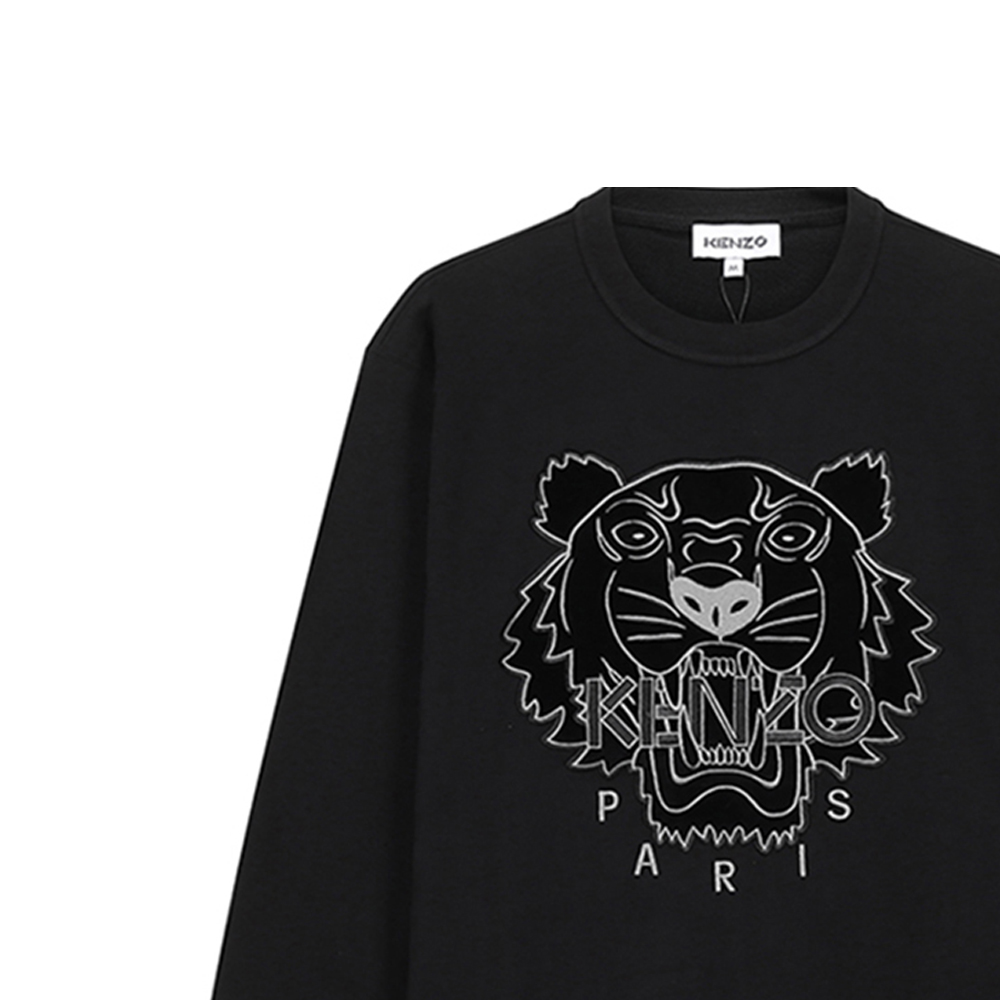 Details for (W) Sudadera de terciopelo negra KENZO con bordado de tigre. FA62SW8244XJ-99