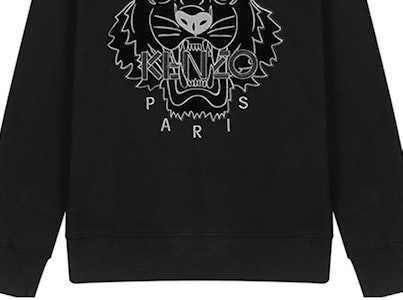 (W) Sudadera de terciopelo negra KENZO con bordado de tigre. FA62SW8244XJ-99 Sizing (W) Sudadera de terciopelo negra KENZO con bordado de tigre. FA62SW8244XJ-99