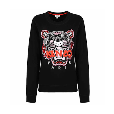 (Women) Kenzo Black Tiger Head Embroidered Pullover Sweatshirt F962SW7054XA-99A