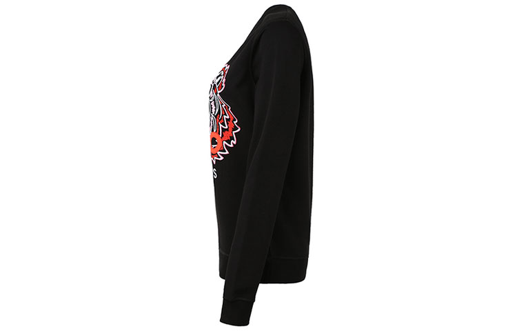 Shop (Women) Kenzo Black Tiger Head Embroidered Pullover Sweatshirt F962SW7054XA-99A