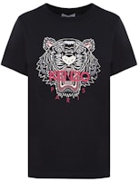 (Women) KENZO Black Tiger Head Graphic Short Sleeve T-Shirt FA62TS8464YB-99 (Women) KENZO Black Tiger Head Graphic Short Sleeve T-Shirt FA62TS8464YB-99