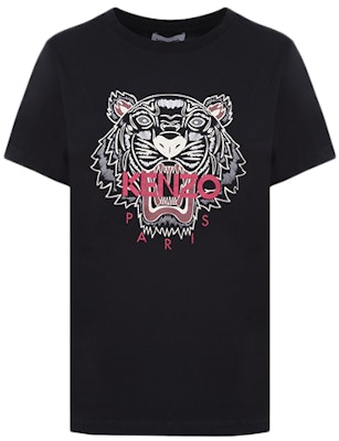 (W) Camiseta Negra de Manga Corta con Gráfico de Cabeza de Tigre KENZO. FA62TS8464YB-99 Order (W) Camiseta Negra de Manga Corta con Gráfico de Cabeza de Tigre KENZO. FA62TS8464YB-99