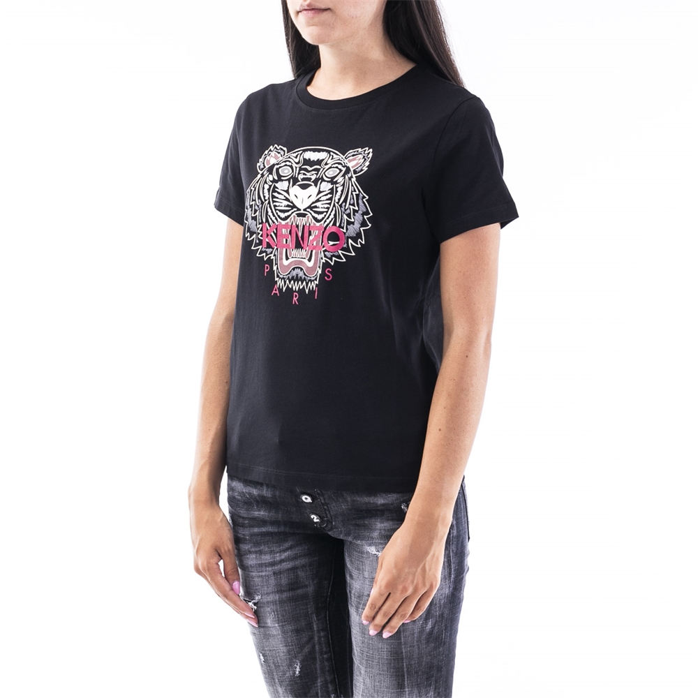 Shop (W) Camiseta Negra de Manga Corta con Gráfico de Cabeza de Tigre KENZO. FA62TS8464YB-99