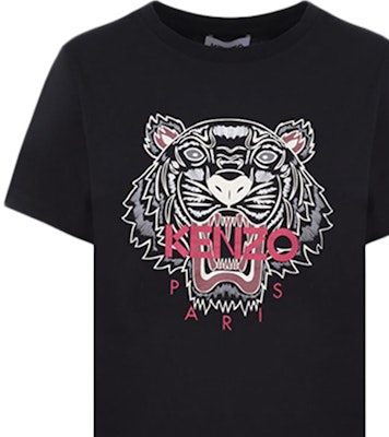 (W) Camiseta Negra de Manga Corta con Gráfico de Cabeza de Tigre KENZO. FA62TS8464YB-99 Sizing (W) Camiseta Negra de Manga Corta con Gráfico de Cabeza de Tigre KENZO. FA62TS8464YB-99