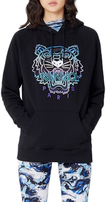 (Women) KENZO Black Tiger Head Hoodie Sweatshirt F962SW7704X7-99 Shop (Women) KENZO Black Tiger Head Hoodie Sweatshirt F962SW7704X7-99