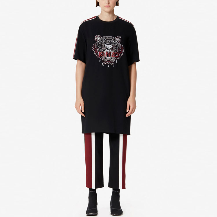 Shop (W) KENZO 黑色虎頭條紋連衣裙 F962RO0645AC-99