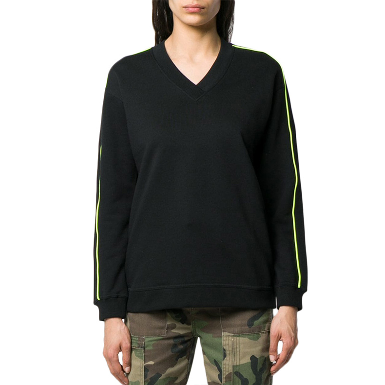 Lookbook (Women) Kenzo Black V-Neck Stripe Logo Sweatshirt F952SW774952-99B