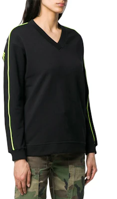 (Women) Kenzo Black V-Neck Stripe Logo Sweatshirt F952SW774952-99B Shop (Women) Kenzo Black V-Neck Stripe Logo Sweatshirt F952SW774952-99B