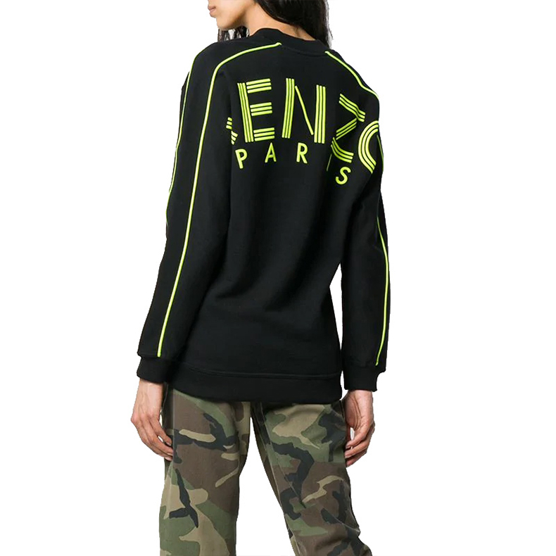 Purchase (Women) Kenzo Black V-Neck Stripe Logo Sweatshirt F952SW774952-99B