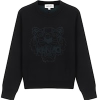 (Women) KENZO Black Wool Sweater with Tiger Head Embroidery FA62PU5303XA-99 (Women) KENZO Black Wool Sweater with Tiger Head Embroidery FA62PU5303XA-99