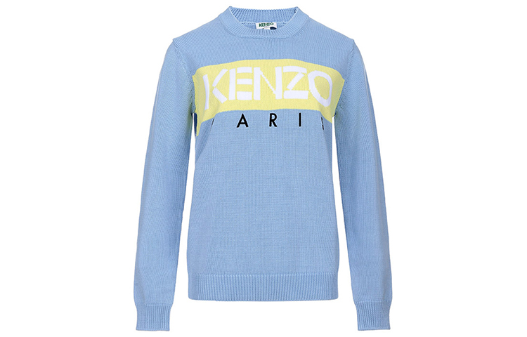 Buy (W) KENZO 蓝色棉质圆领Logo毛衣 F952TO573808-64