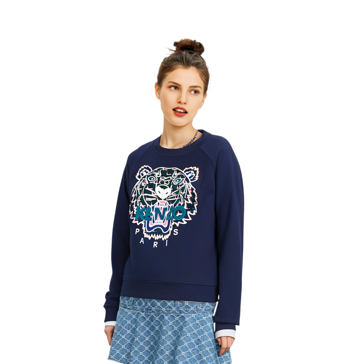 Purchase (W) KENZO藍色動物印花圓領套頭長袖T恤。 JMA-4XE-2SW802-78