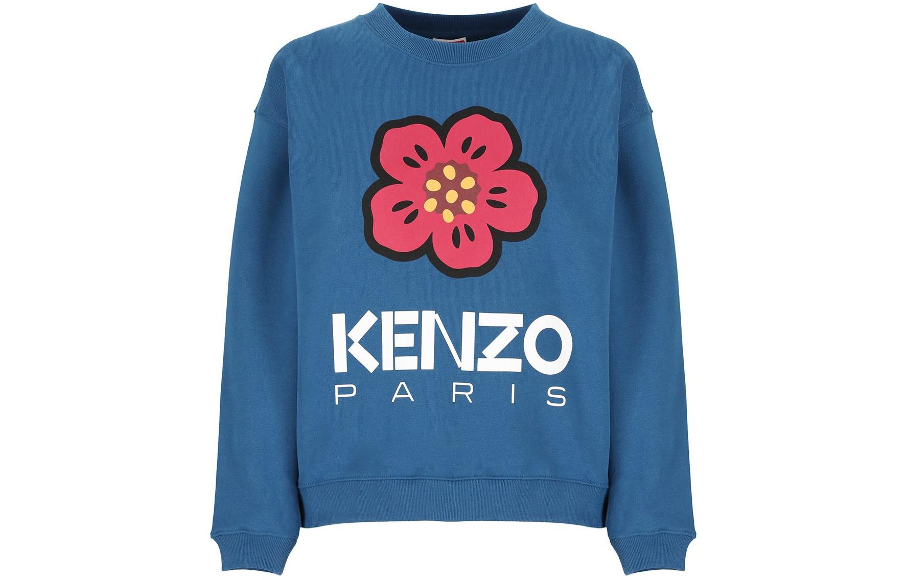 (Women) Kenzo Blue Floral Logo Print Crewneck Long-Sleeve Sweatshirt FD52SW0364ME-74 圖 2