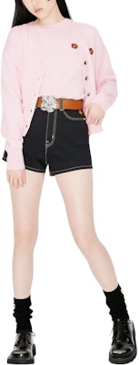 (W) ケンゾー ボケ フラワー 刺繍 ウール ジャンパー ピンク クルーネック セーター FD52PU3813LB-34 Shop (W) ケンゾー ボケ フラワー 刺繍 ウール ジャンパー ピンク クルーネック セーター FD52PU3813LB-34